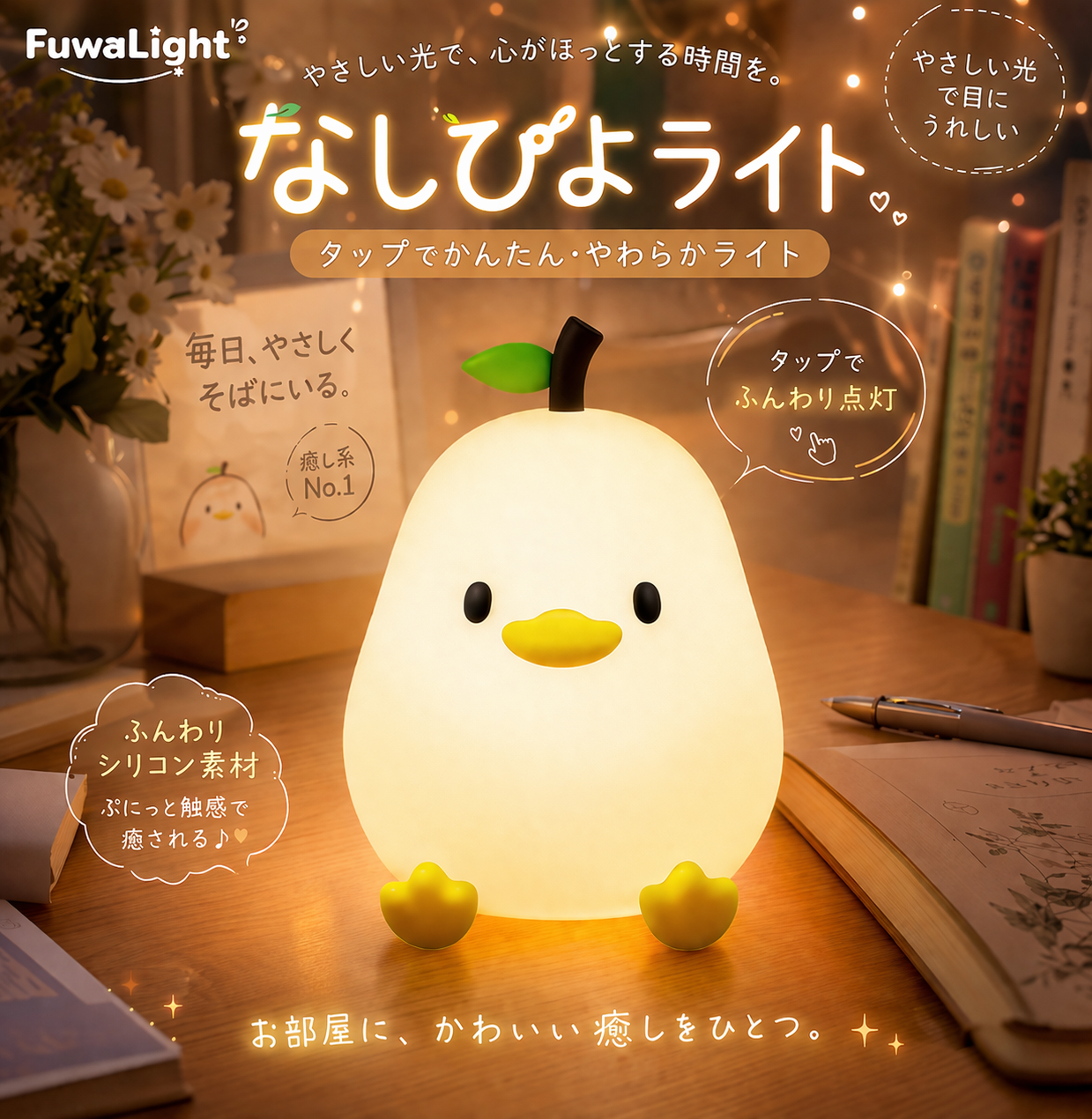 FuwaLight｜もこもこアルパカライト 癒しのふんわりナイトランプ